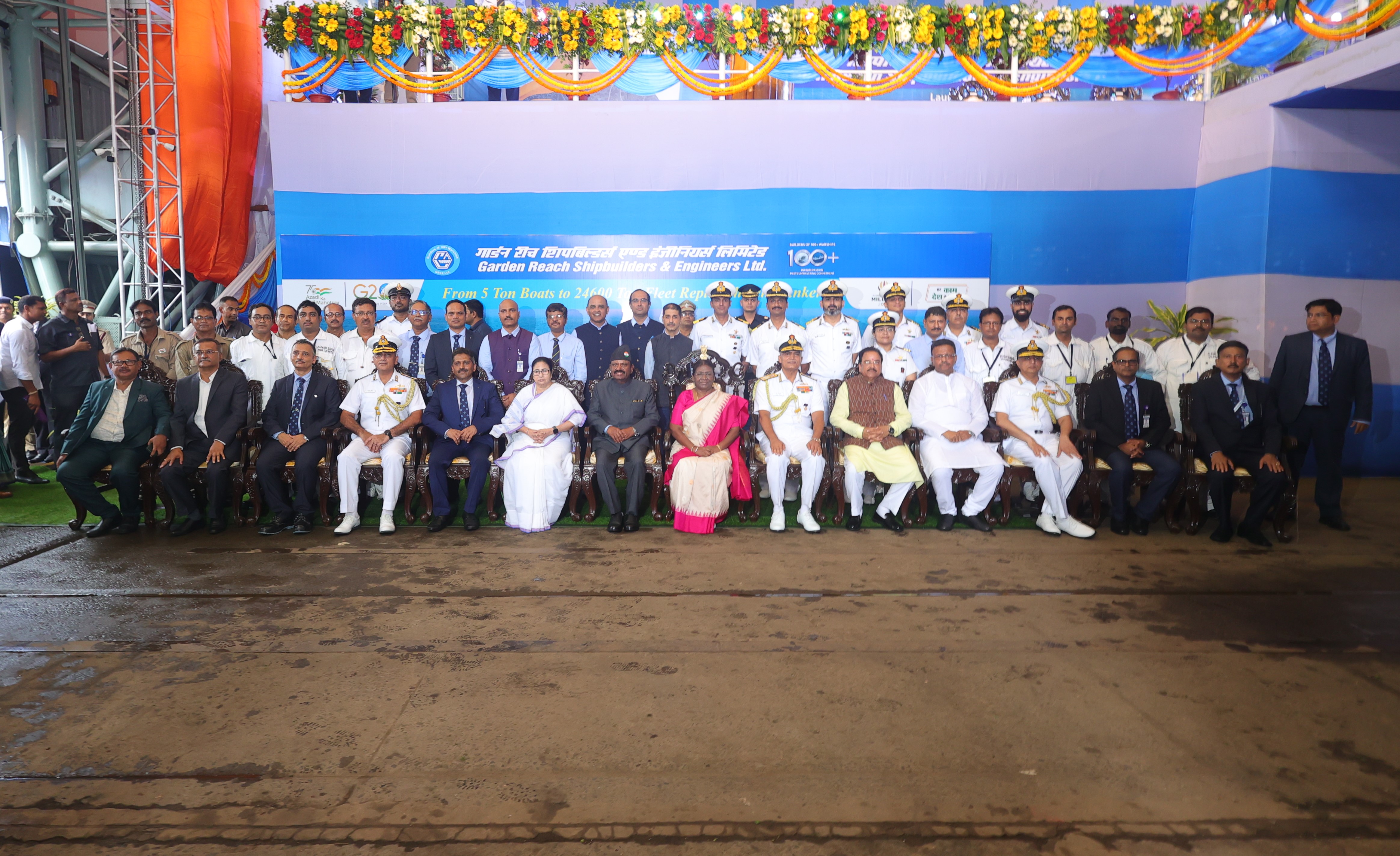 Launching of the 3rd Project 17A Advanced Frigate 'INS VINDHYAGIRI' on 17 Aug 23